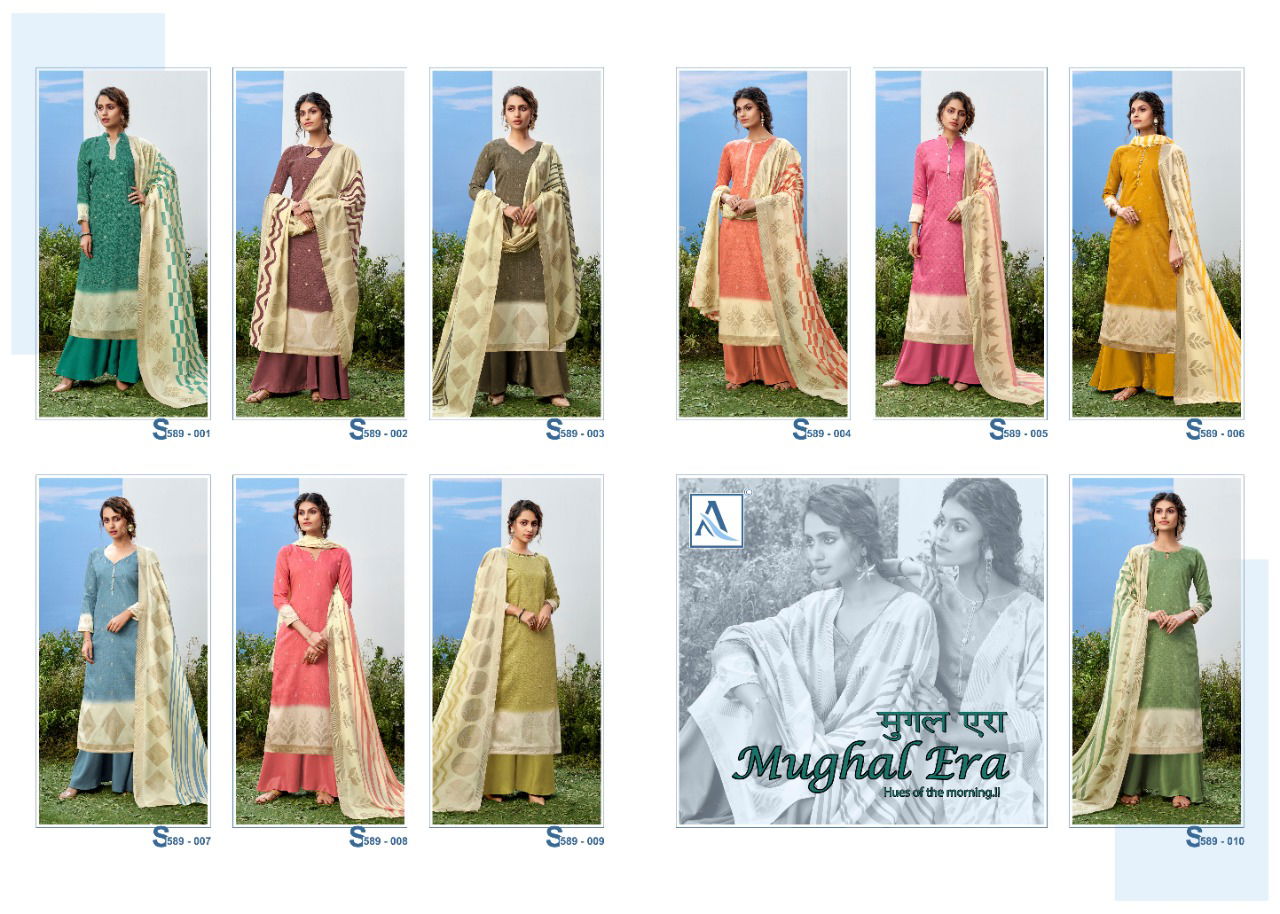 Alok Mughal Era 3 Latest Fancy Designer Casual Wear Pure Jam Cotton Gold Print Designer Dress Material Collection
